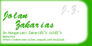 jolan zakarias business card